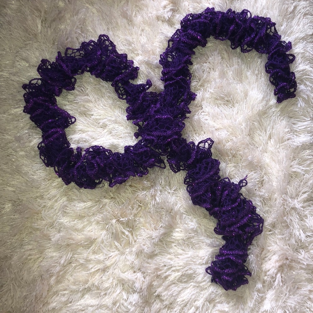 Purple Hand Crocheted Scarf